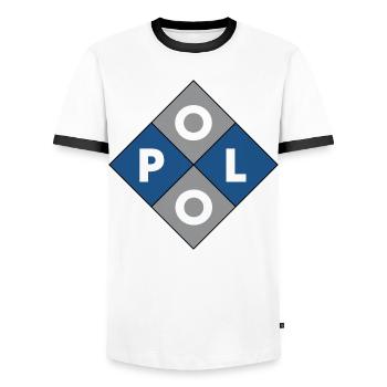 Polo Sport - T-shirt contrasté Homme - blanc/noir - Devant - AI Model Female 172 light (172cm) & AI Model Male 178 dark (178cm)