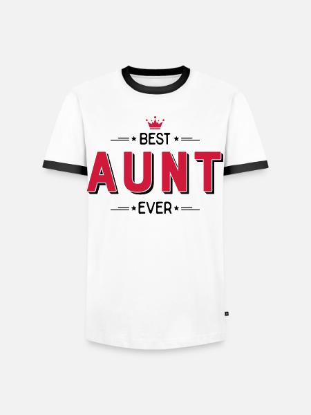 Aunt - Men's Ringer Shirt - white/black