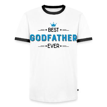 Parrain - T-shirt contrasté Homme - blanc/noir - Devant - AI Model Female 172 light (172cm) & AI Model Male 178 dark (178cm)