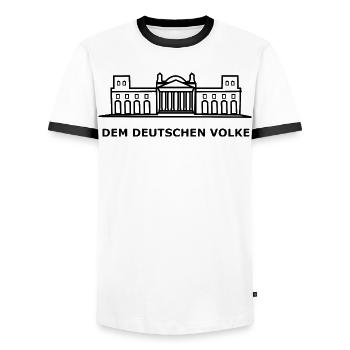 Bundestag Wahl - Männer Kontrast-T-Shirt - Weiß/Schwarz - Vorne - AI Model Female 172 light (172cm) & AI Model Male 178 dark (178cm)
