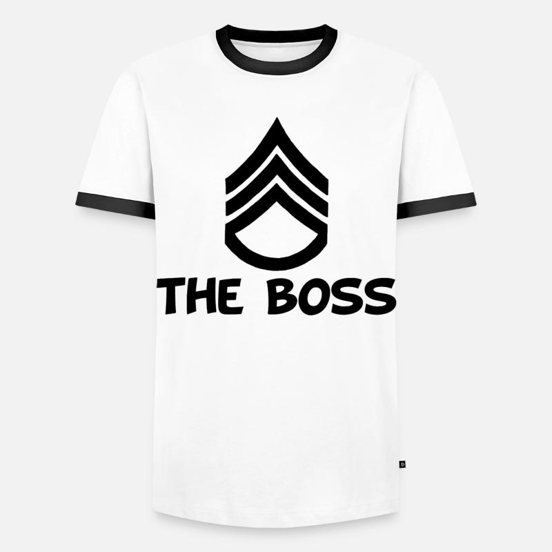 Der (schwarze) Chef - Männer Kontrast-T-Shirt - Weiß/Schwarz
