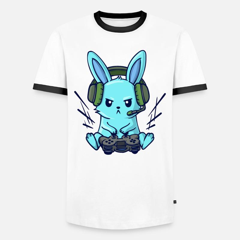 Gaming Controller Zocker Konsole Videogames - Männer Kontrast-T-Shirt - Weiß/Schwarz
