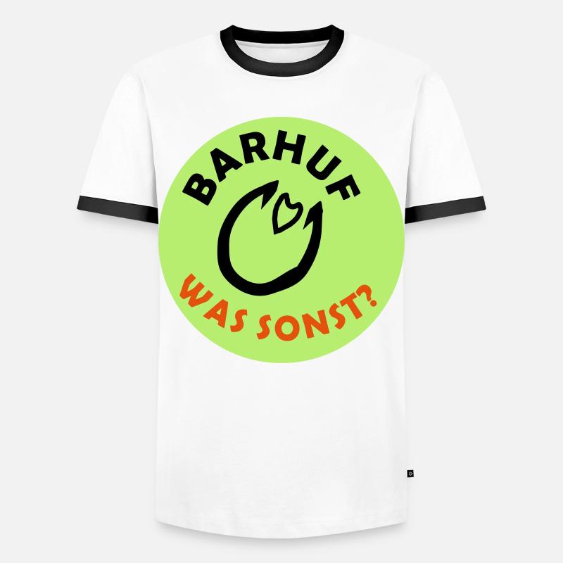 Barefoot Statement - Men's Ringer Shirt - white/black