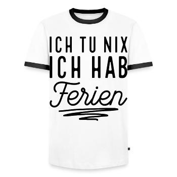 Endlich Ferien - Männer Kontrast-T-Shirt - Weiß/Schwarz - Vorne - AI Model Female 172 light (172cm) & AI Model Male 178 dark (178cm)