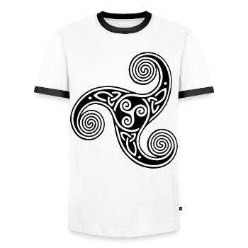 Symbol tribal schwarz - Männer Kontrast-T-Shirt - Weiß/Schwarz - Vorne - AI Model Female 172 light (172cm) & AI Model Male 178 dark (178cm)