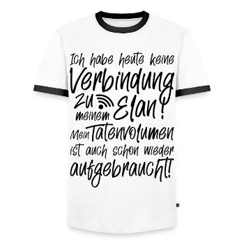 Ich habe heute keine Verbindung zu meinem Elan - Männer Kontrast-T-Shirt - Weiß/Schwarz - Vorne - AI Model Female 172 light (172cm) & AI Model Male 178 dark (178cm)