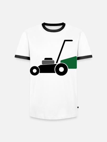 Rasenmäher - Männer Kontrast-T-Shirt - Weiß/Schwarz