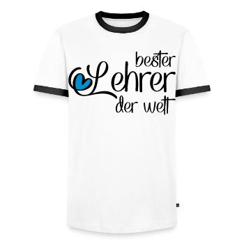 Lustiger Lehrer - Männer Kontrast-T-Shirt - Weiß/Schwarz - Vorne - AI Model Female 172 light (172cm) & AI Model Male 178 dark (178cm)