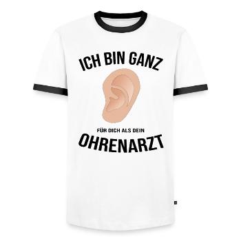 Ohrenarzt HNO-Arzt ganz Ohr Geschenk lustig - Männer Kontrast-T-Shirt - Weiß/Schwarz - Vorne - AI Model Female 172 light (172cm) & AI Model Male 178 dark (178cm)