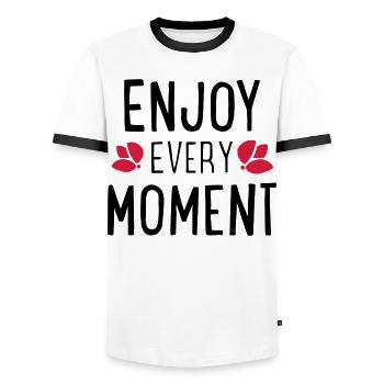 Des phrases drôles - T-shirt contrasté Homme - blanc/noir - Devant - AI Model Female 172 light (172cm) & AI Model Male 178 dark (178cm)