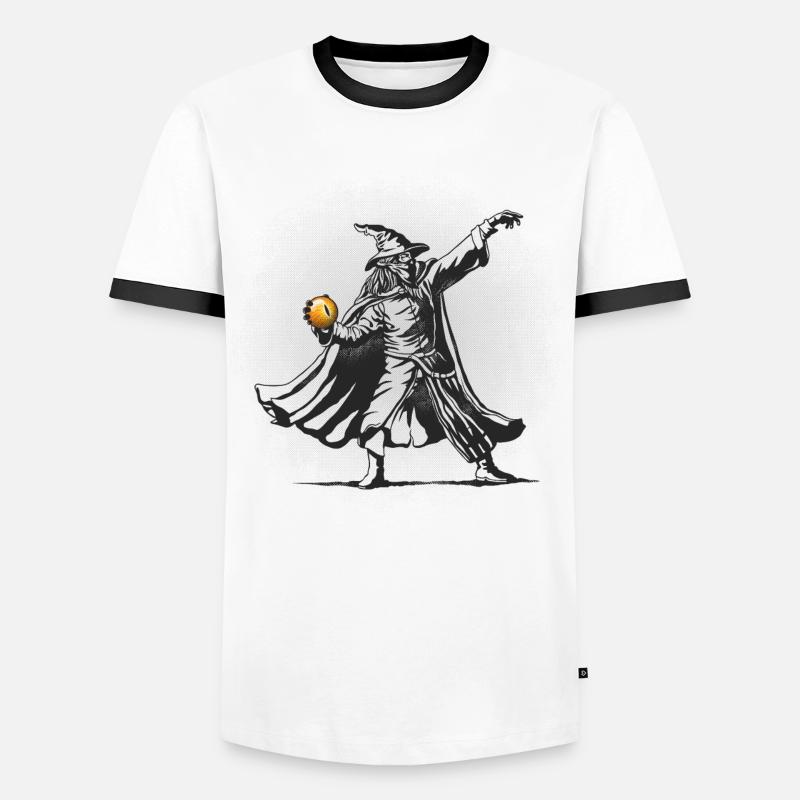 Der Kugelwerfer - Männer Kontrast-T-Shirt - Weiß/Schwarz