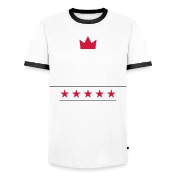 Sternekoch - Männer Kontrast-T-Shirt - Weiß/Schwarz - Vorne - AI Model Female 172 light (172cm) & AI Model Male 178 dark (178cm)