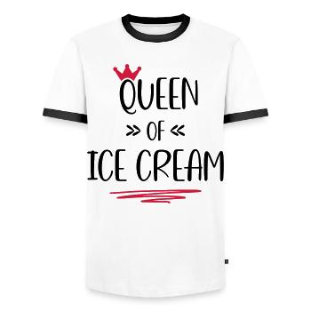 Crème glacée - T-shirt contrasté Homme - blanc/noir - Devant - AI Model Female 172 light (172cm) & AI Model Male 178 dark (178cm)