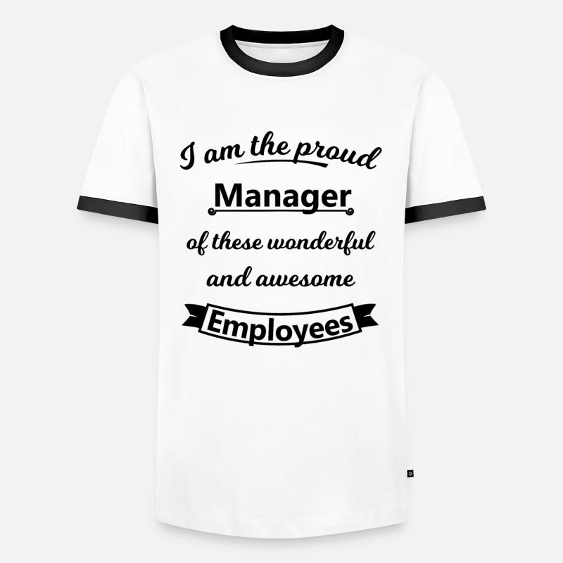 Manager - Männer Kontrast-T-Shirt - Weiß/Schwarz