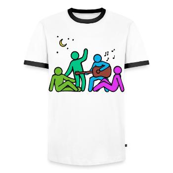 Best Friends Buddy Friendship - Men's Ringer Shirt - white/black - Front - AI Model Female 172 light (172cm) & AI Model Male 178 dark (178cm)