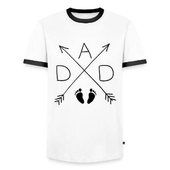 Dad Dad Dad Baby Feet - Men's Ringer Shirt - white/black - Front - AI Model Female 172 light (172cm) & AI Model Male 178 dark (178cm)