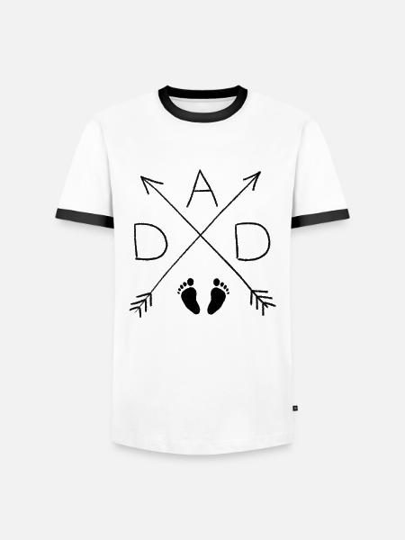 Dad Dad Dad Baby Feet - Men's Ringer Shirt - white/black