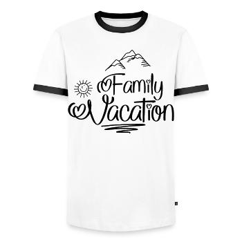 Ferien mit der Familie - Männer Kontrast-T-Shirt - Weiß/Schwarz - Vorne - AI Model Female 172 light (172cm) & AI Model Male 178 dark (178cm)