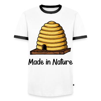 Lebensraum Statement Natur - Männer Kontrast-T-Shirt - Weiß/Schwarz - Vorne - AI Model Female 172 light (172cm) & AI Model Male 178 dark (178cm)