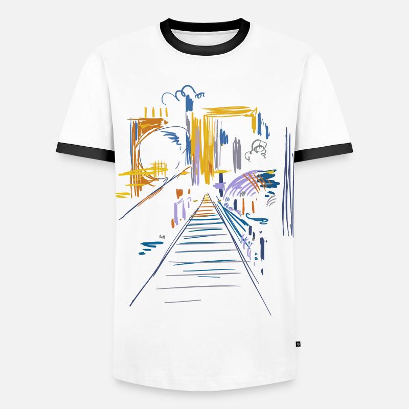 Architecture Abstract - Men's Ringer Shirt - white/black