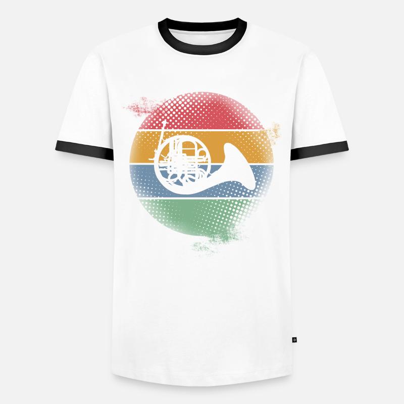 Bugle - Men's Ringer Shirt - white/black