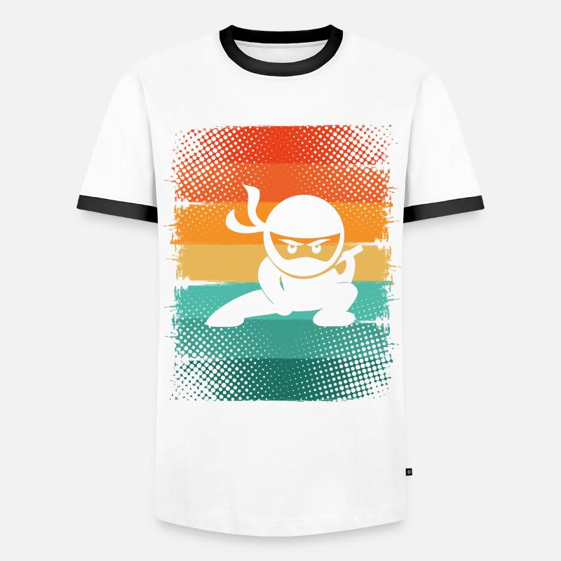 Ninja - Men's Ringer Shirt - white/black