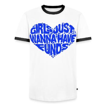 Saying Humorous Heart Statement Sayings - Men's Ringer Shirt - white/black - Front - AI Model Female 172 light (172cm) & AI Model Male 178 dark (178cm)