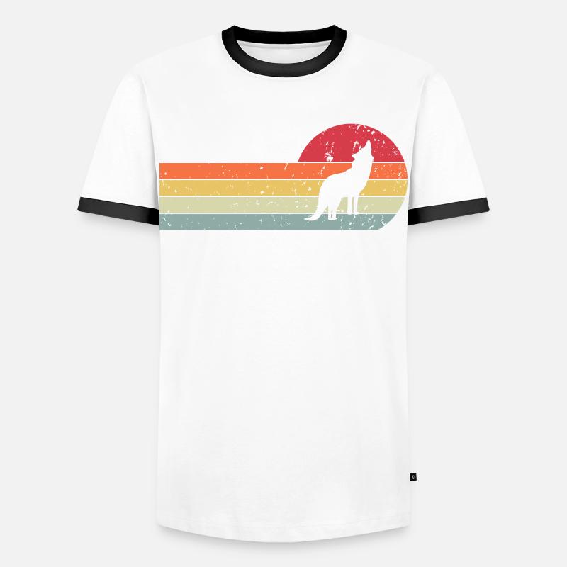 Wolf - Men's Ringer Shirt - white/black