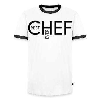 Cadeaux pour hommes - T-shirt contrasté Homme - blanc/noir - Devant - AI Model Female 172 light (172cm) & AI Model Male 178 dark (178cm)
