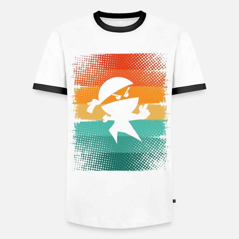 Ninja - Men's Ringer Shirt - white/black