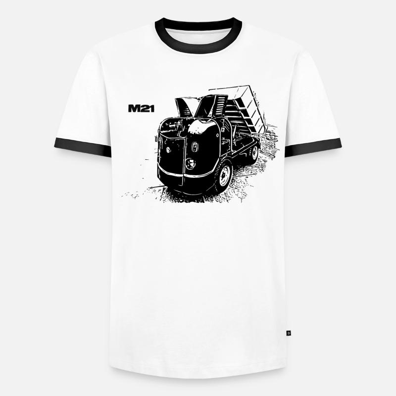 Multicar M21 - Männer Kontrast-T-Shirt - Weiß/Schwarz