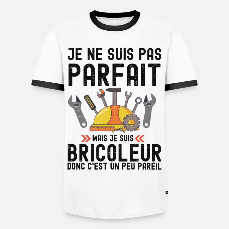 Humour Bricoleur Autodérision - T-shirt contrasté Homme - blanc/noir