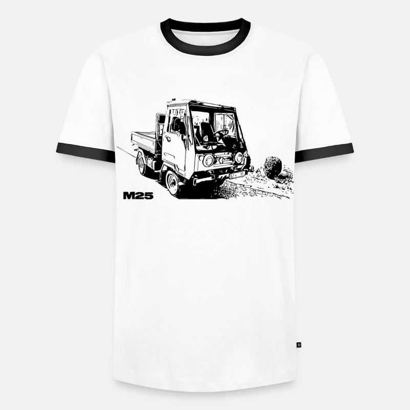 Multicar - Männer Kontrast-T-Shirt - Weiß/Schwarz