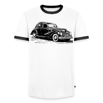 EMW 340/2 break - T-shirt contrasté Homme - blanc/noir - Devant - AI Model Female 172 light (172cm) & AI Model Male 178 dark (178cm)