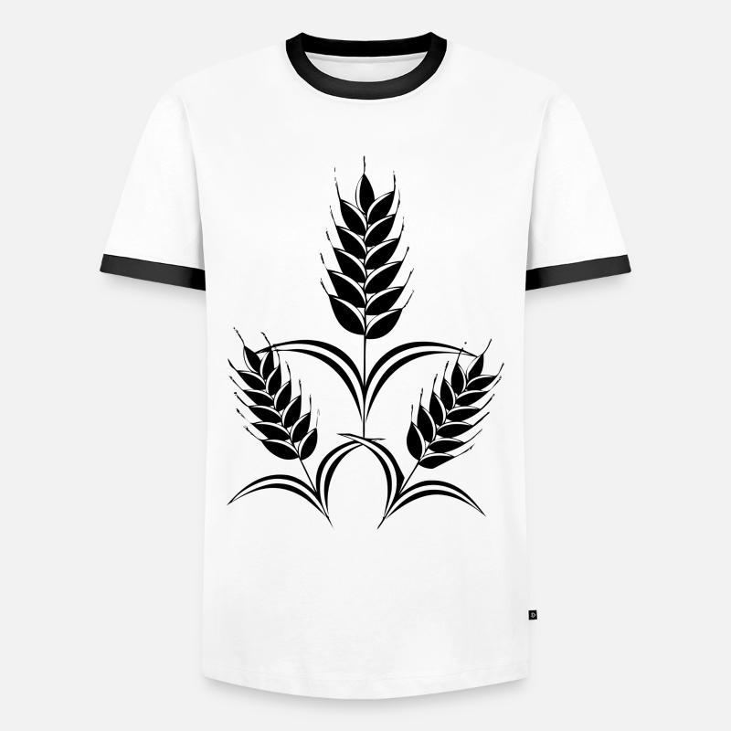 3 Ähren - Männer Kontrast-T-Shirt - Weiß/Schwarz