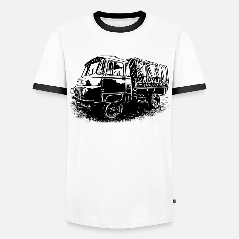 Robur LO 2002 A - Männer Kontrast-T-Shirt - Weiß/Schwarz