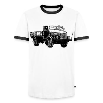 IFA S4000 - T-shirt contrasté Homme - blanc/noir - Devant - AI Model Female 172 light (172cm) & AI Model Male 178 dark (178cm)