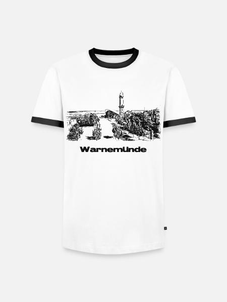 Rostock Warnemünde - Men's Ringer Shirt - white/black