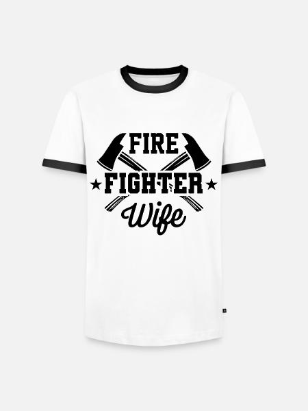 Fire Brigade Wife - Men's Ringer Shirt - white/black