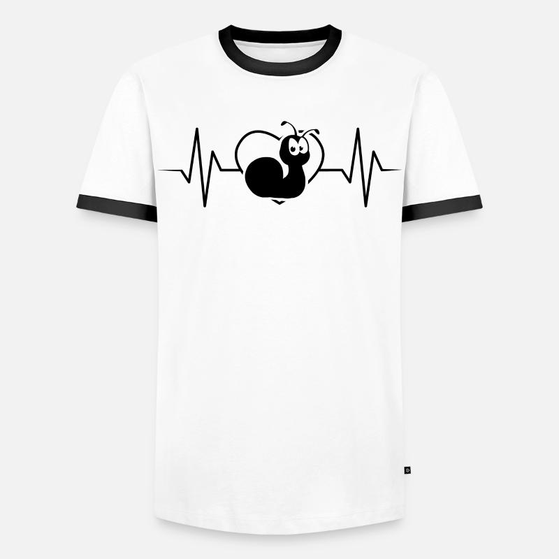 Snail - Men's Ringer Shirt - white/black