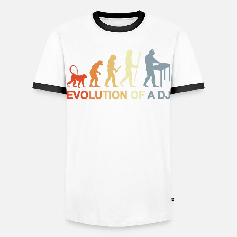 Evolution of a DJ - Men's Ringer Shirt - white/black