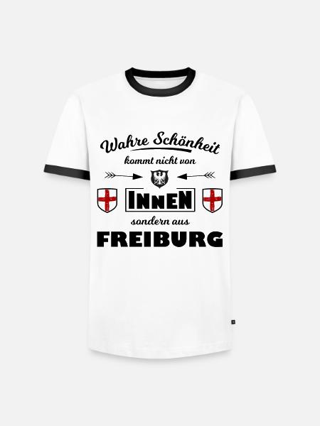 Freiburger im Breisgau - Männer Kontrast-T-Shirt - Weiß/Schwarz