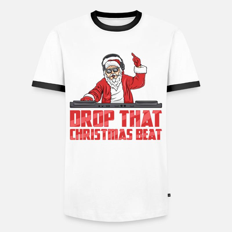 DJ Santa - Men's Ringer Shirt - white/black