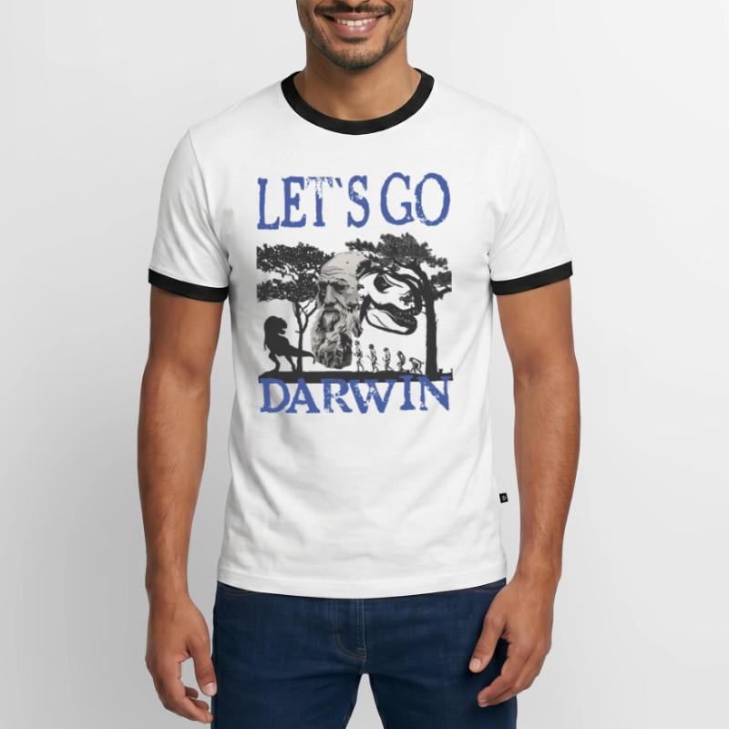 Charles Darwin Evolution textile gift idea Men's Ringer Shirt