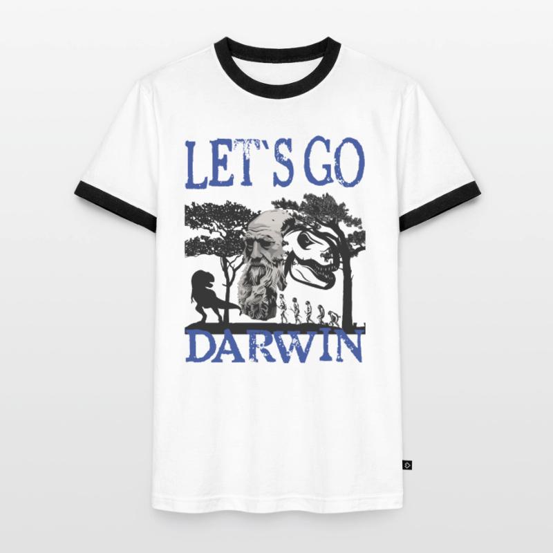 Charles Darwin Evolution textile Geschenkidee Männer Kontrast-T-Shirt