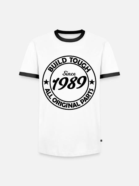Born in 1989 - Men's Ringer Shirt - white/black