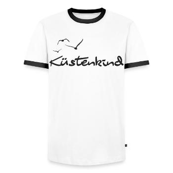 Küstenkind - Männer Kontrast-T-Shirt - Weiß/Schwarz - Vorne - AI Model Female 172 light (172cm) & AI Model Male 178 dark (178cm)