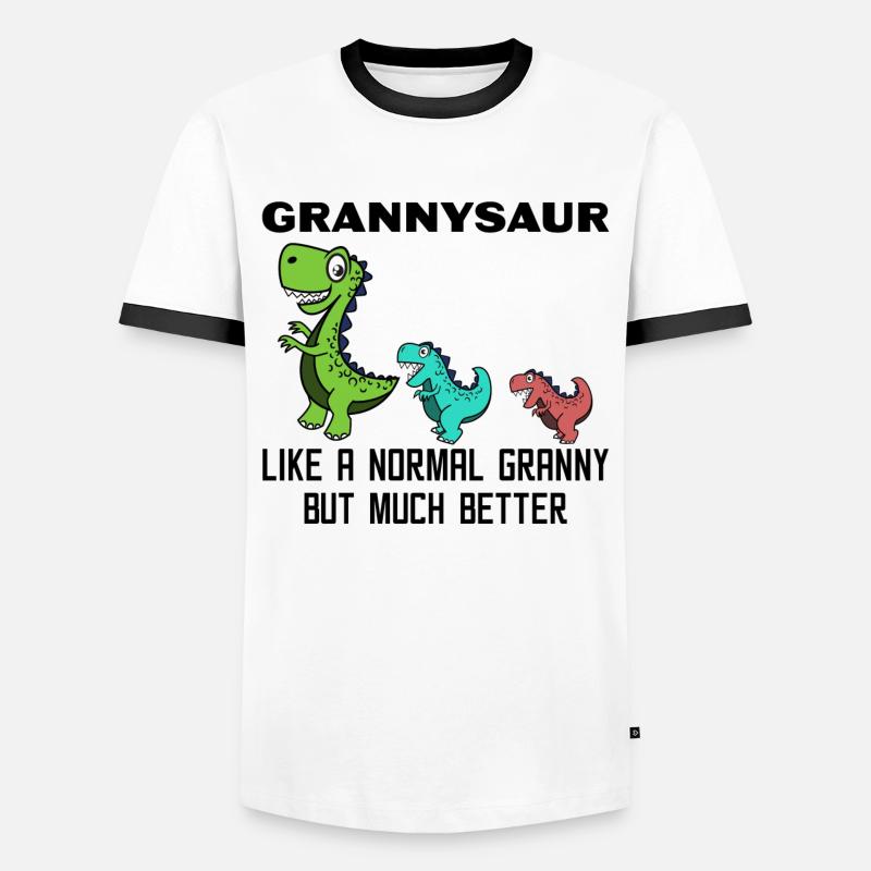 Lustig Großmutter Oma Dinosaurier Statement - Männer Kontrast-T-Shirt - Weiß/Schwarz