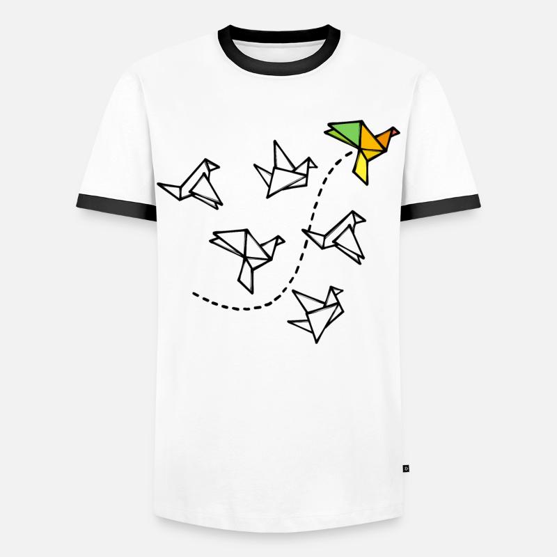 Polygon Creative Abstract Art Geometry - Men's Ringer Shirt - white/black