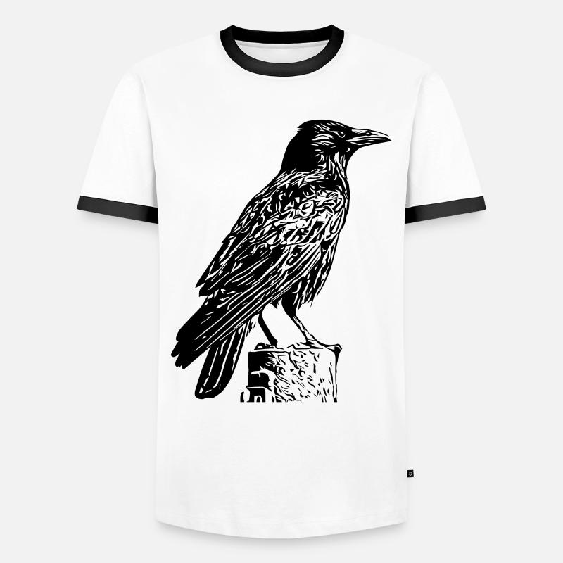 schwarzer Rabe - Männer Kontrast-T-Shirt - Weiß/Schwarz